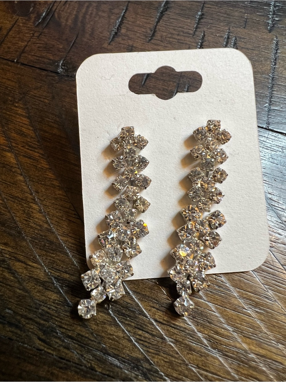 Crystal Drop Clear Rhinestone Dangle Earrings
